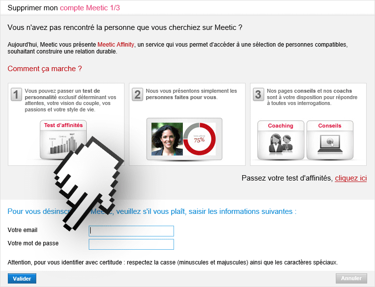 supprimer votre abonnement Meetic