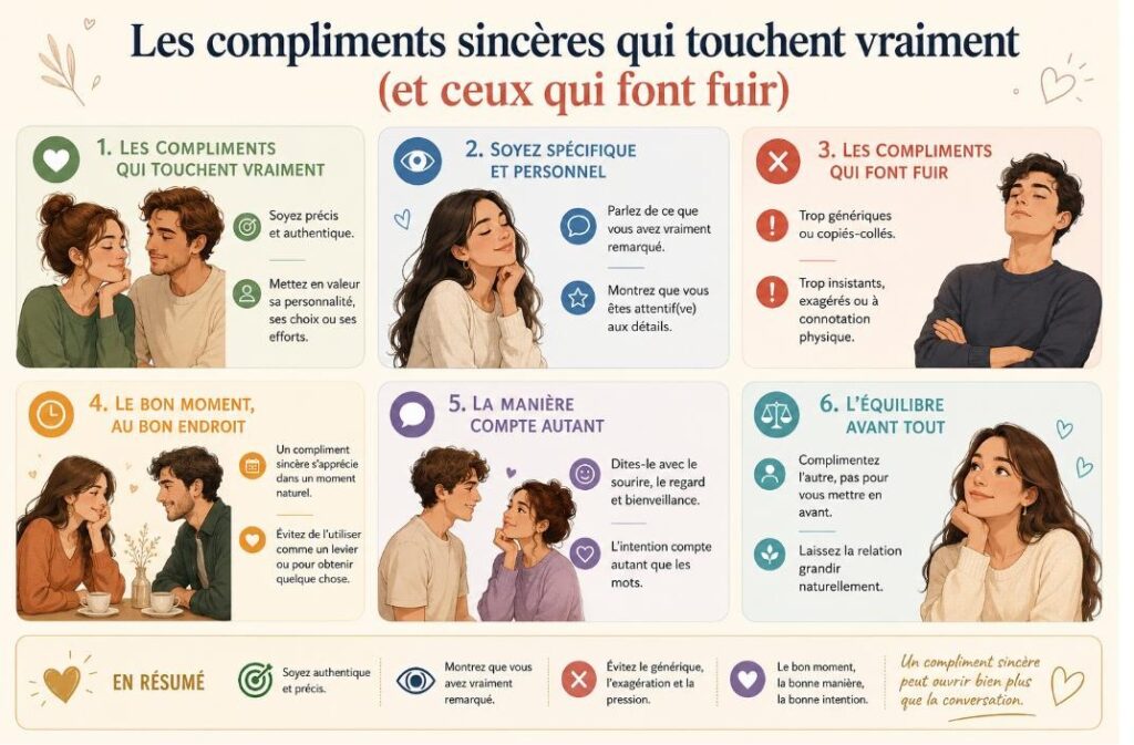 Les compliments sincères qui touchent vraiment (et ceux qui font fuir)