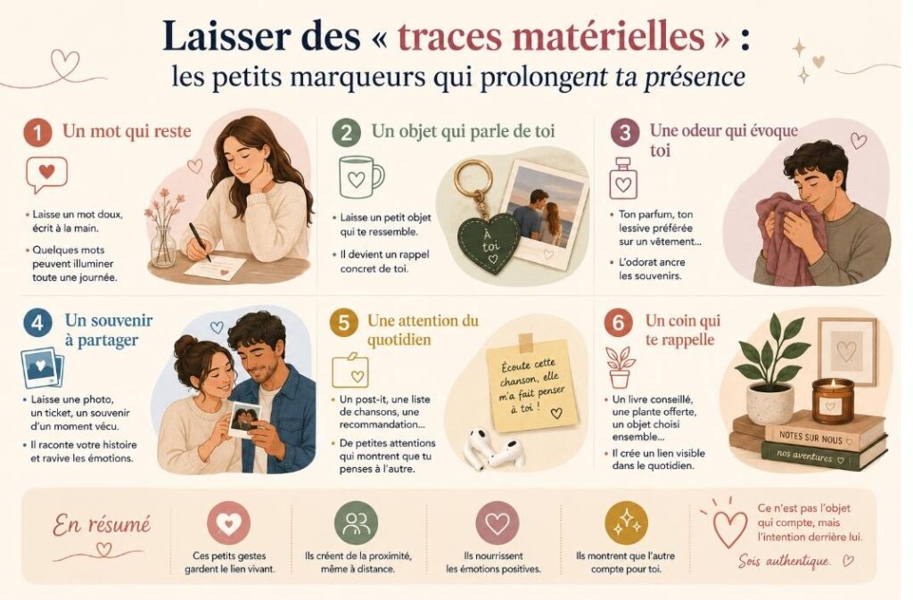 Laisser des « traces matérielles » : les petits marqueurs qui prolongent ta présence
