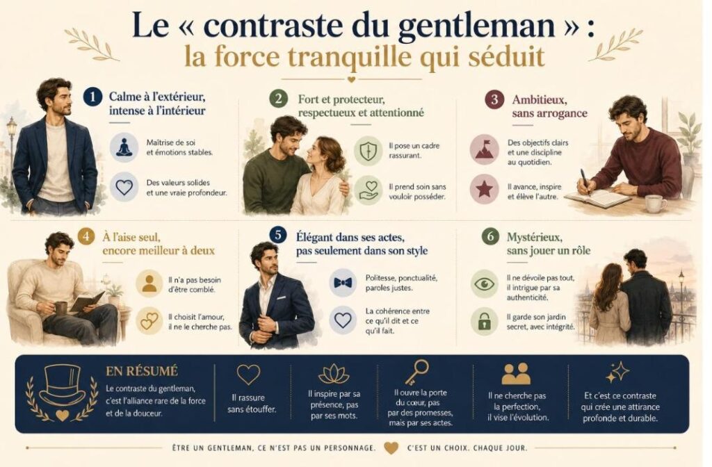 Le « contraste du gentleman » : la force tranquille qui séduit