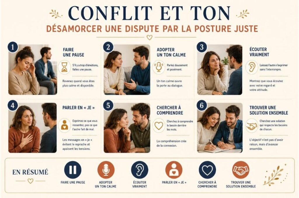 Conflit et ton : désamorcer une dispute par la posture juste