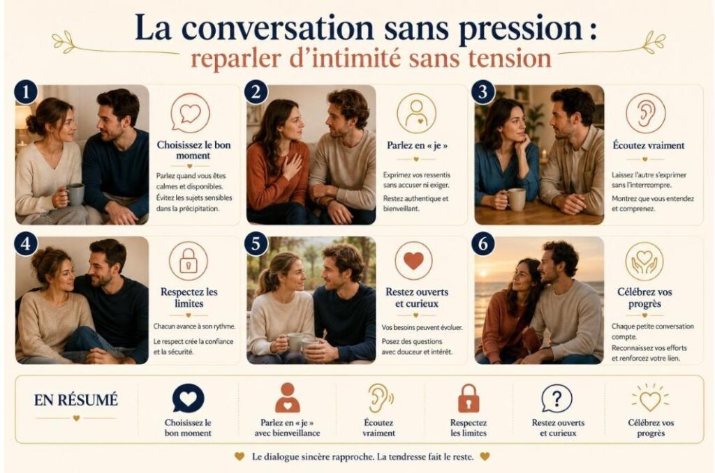 La conversation sans pression : reparler d'intimité sans tension