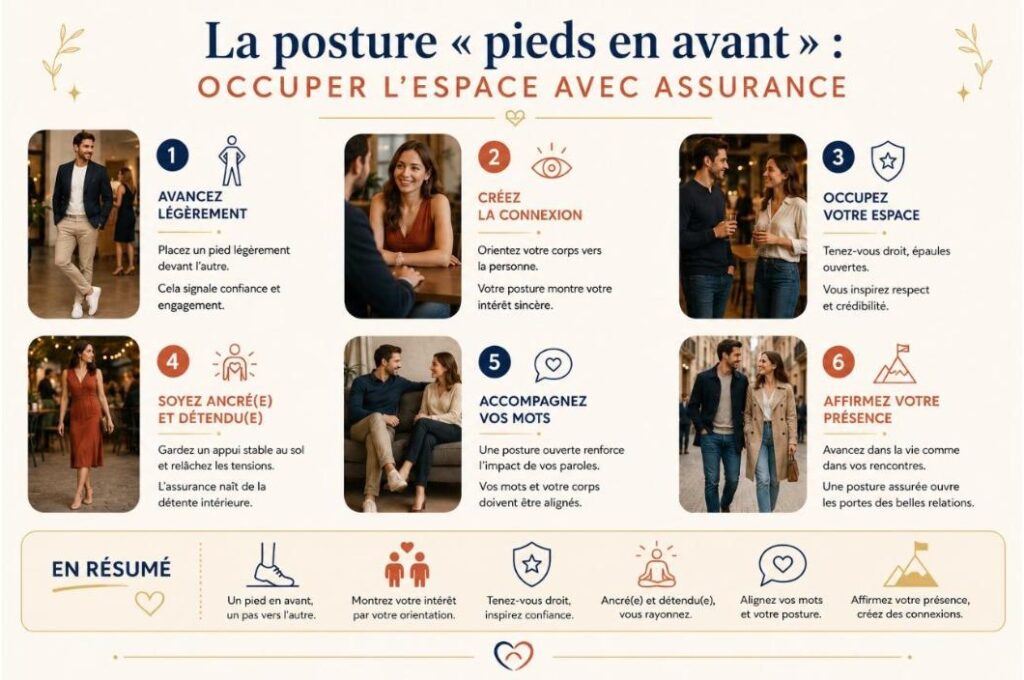 La posture « pieds en avant » : occuper l'espace avec assurance