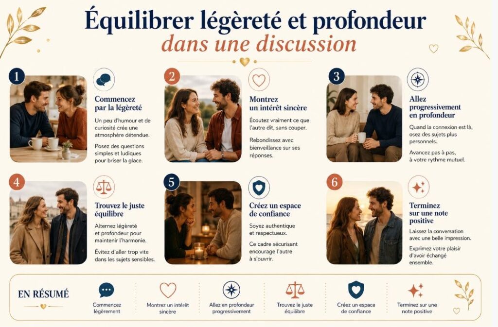 Équilibrer légèreté et profondeur dans une discussion