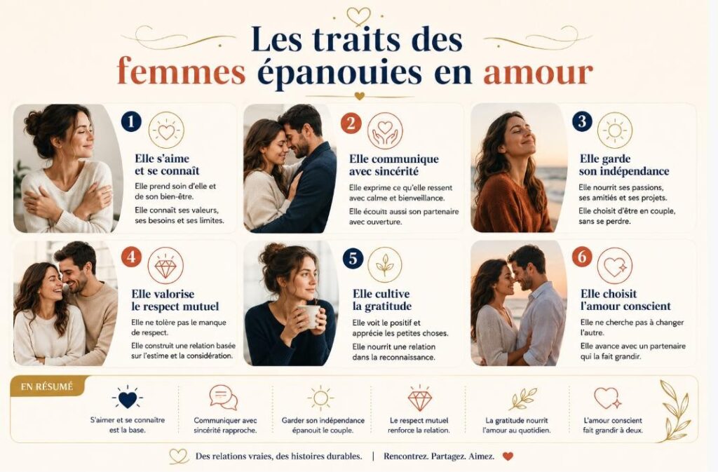 Les 10 traits des femmes épanouies en amour